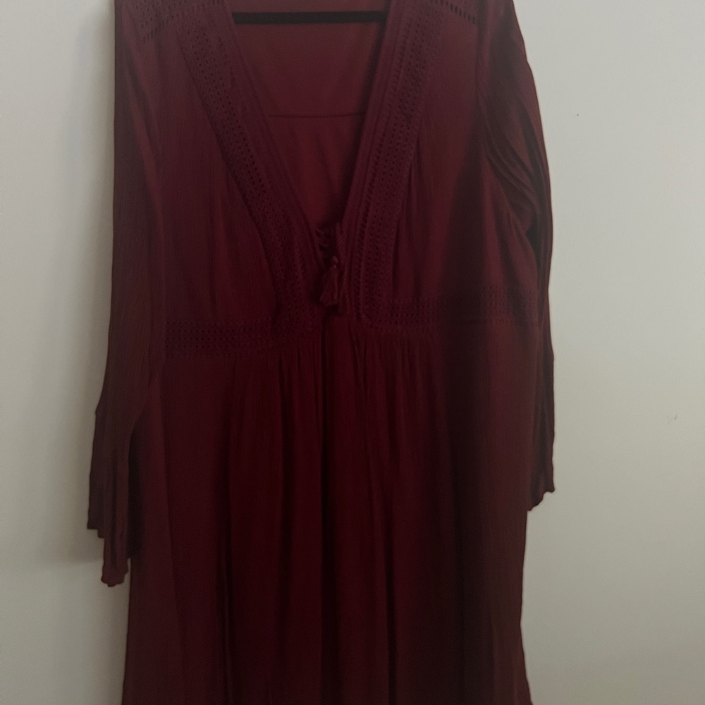 Elegant Burgundy Dress